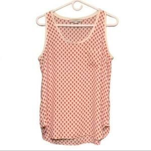 LOFT Semi Sheer White Floral Print Pocket Tank Top Size Small